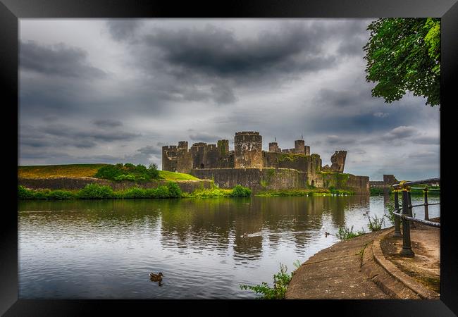 Caerphilly Castle South East View 2 Framed Print by Steve Purnell