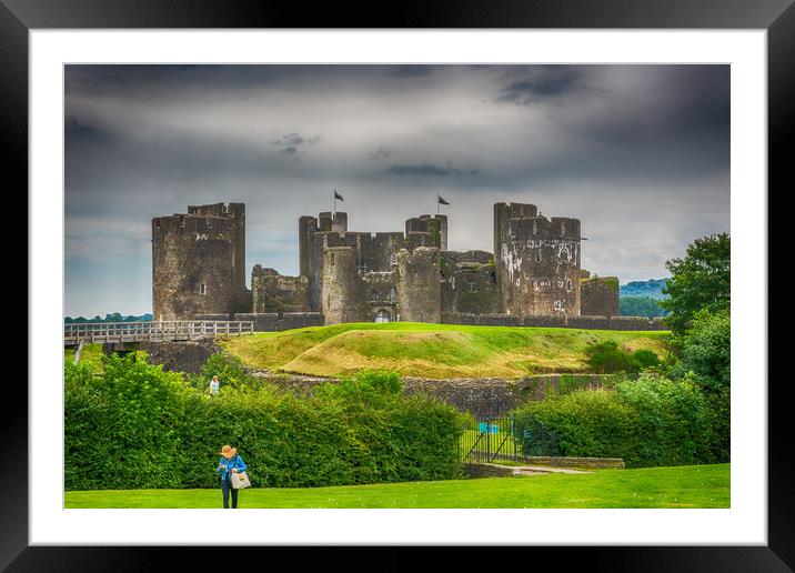 Caerphilly Castle East View 1 Framed Mounted Print by Steve Purnell