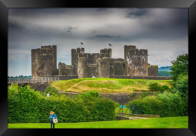 Caerphilly Castle East View 1 Framed Print by Steve Purnell