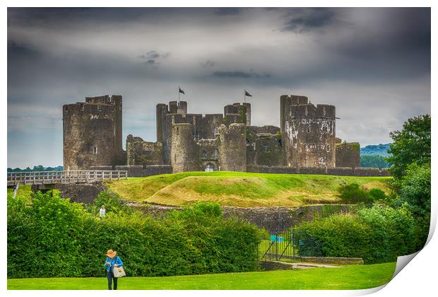Caerphilly Castle East View 1 Print by Steve Purnell