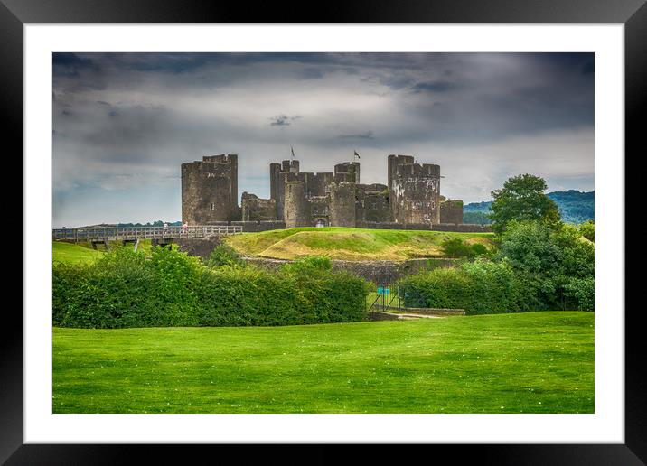 Caerphilly Castle East View 2 Framed Mounted Print by Steve Purnell