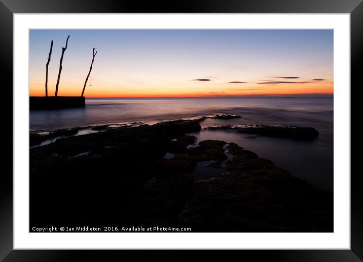 Sunset at basanija Framed Mounted Print by Ian Middleton