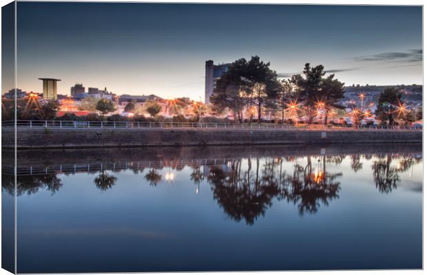River Tawe Swansea Canvas Print by Leighton Collins