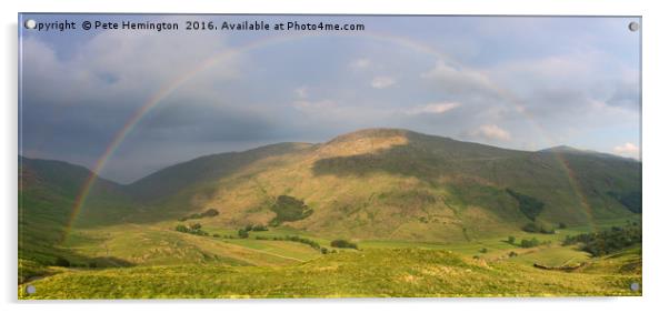 Rain over Swirl How from the Hardknott Pass Acrylic by Pete Hemington