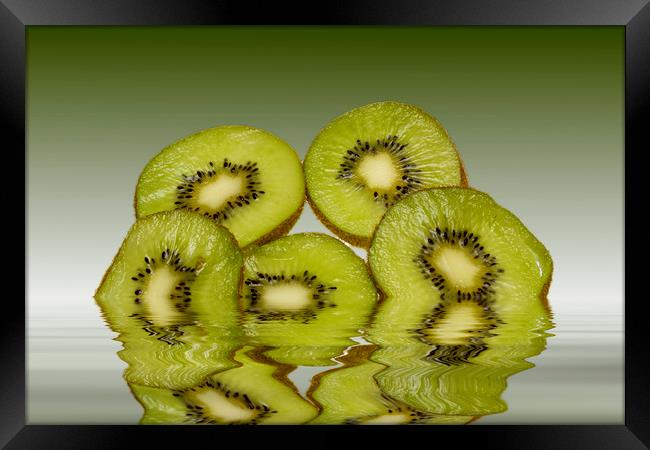 Fresh Kiwi fruits Framed Print by David French