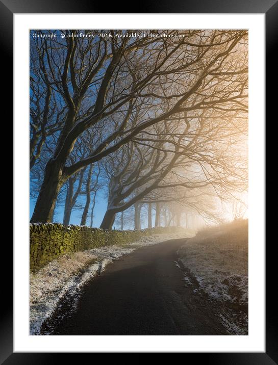 Winter trees, English Peak District Framed Mounted Print by John Finney