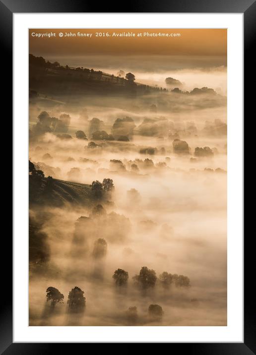Late Summer sunrise. Hope valley, Peak District. Framed Mounted Print by John Finney