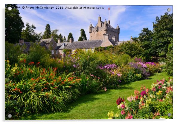 Cawdor Castle and flower garden Acrylic by Angus McComiskey