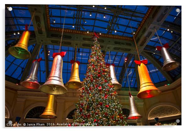 The magical holiday seasonal display in Bellagio Acrylic by Jamie Pham