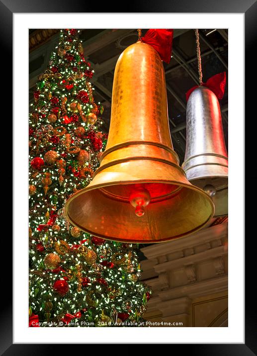 The magical holiday seasonal display in Bellagio Framed Mounted Print by Jamie Pham