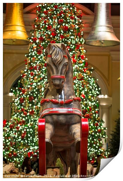 The magical holiday seasonal display in Bellagio Print by Jamie Pham