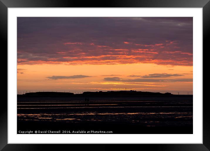 Hilbre Island Sunset Framed Mounted Print by David Chennell