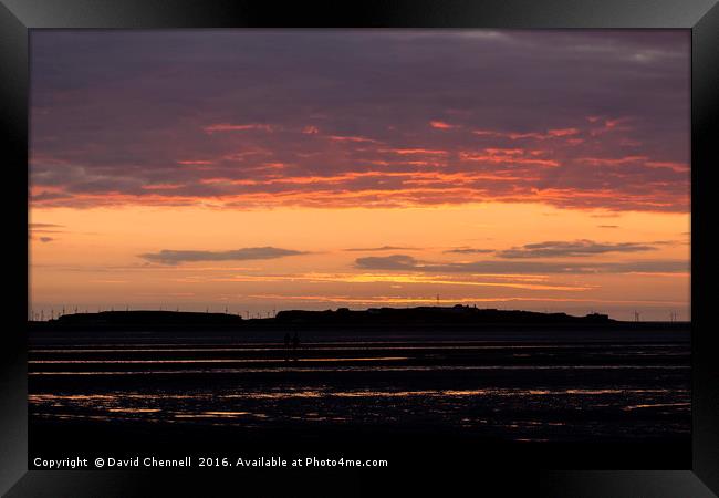 Hilbre Island Sunset Framed Print by David Chennell