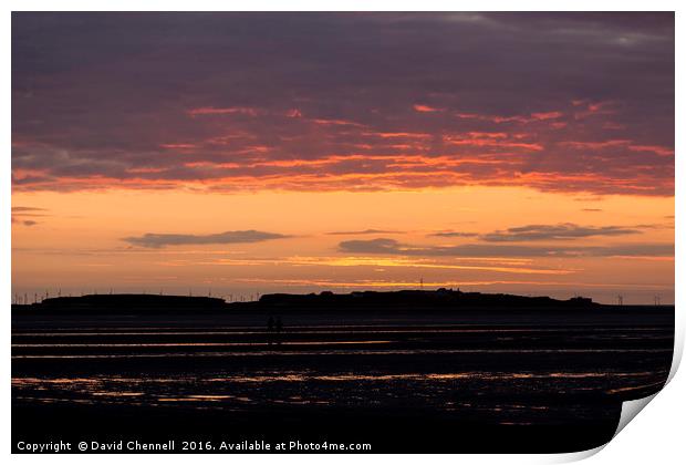 Hilbre Island Sunset Print by David Chennell