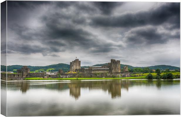 Caerphilly Castle North View 1 Canvas Print by Steve Purnell