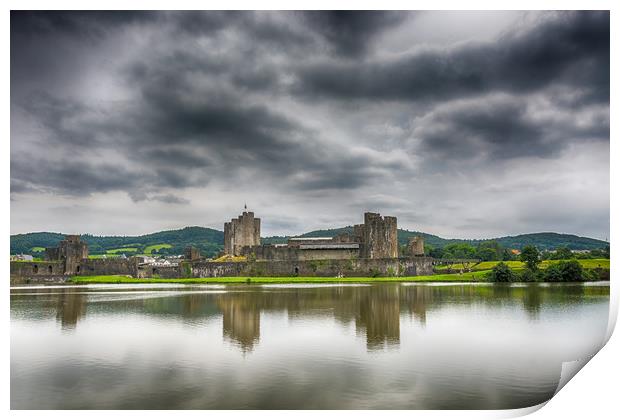 Caerphilly Castle North View 1 Print by Steve Purnell
