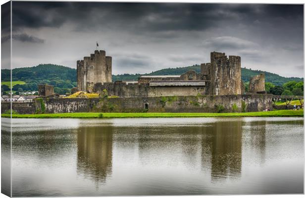 Caerphilly Castle North View 2 Canvas Print by Steve Purnell