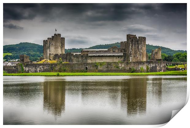 Caerphilly Castle North View 2 Print by Steve Purnell