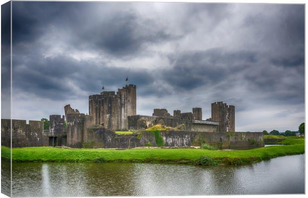 Caerphilly Castle North View 3 Canvas Print by Steve Purnell