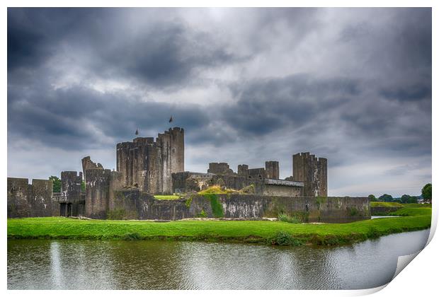 Caerphilly Castle North View 3 Print by Steve Purnell