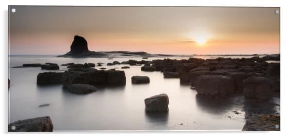 Sunrise at Saltwick Acrylic by Pete Biggin