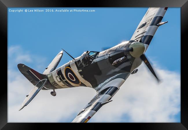Spitfire Rolling In  Framed Print by Lee Wilson