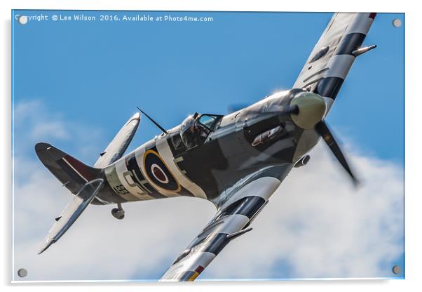 Spitfire Rolling In  Acrylic by Lee Wilson