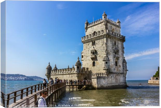 Belem Tower is a fortified tower located in the civil parish of  Canvas Print by Dragomir Nikolov