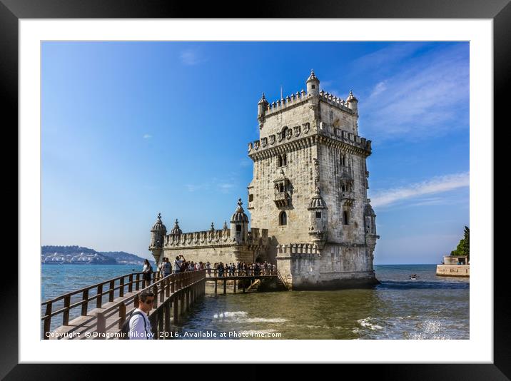 Belem Tower is a fortified tower located in the civil parish of  Framed Mounted Print by Dragomir Nikolov