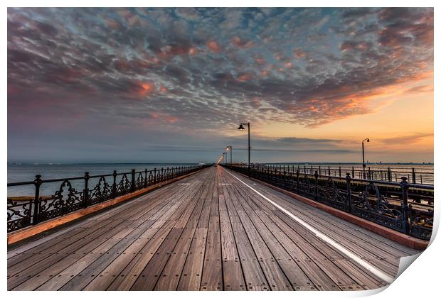 Sunrise On Ryde Pier Print by Wight Landscapes