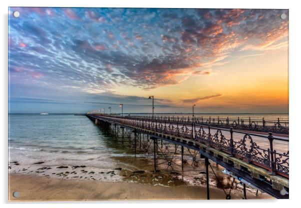 Ryde Pier Sunrise Acrylic by Wight Landscapes