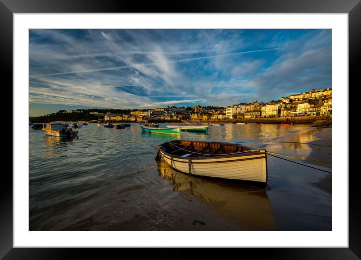 Silver and gold St Ives, Cornwall Framed Mounted Print by Michael Brookes