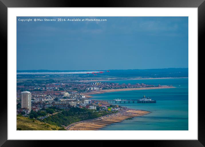 The Red Arrows open the Eastbourne Airshow Framed Mounted Print by Max Stevens