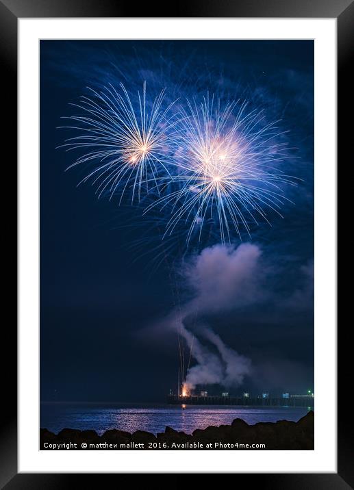 Seaside Firework Fun 1 Framed Mounted Print by matthew  mallett