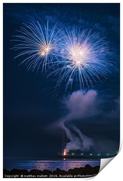 Seaside Firework Fun 1 Print by matthew  mallett