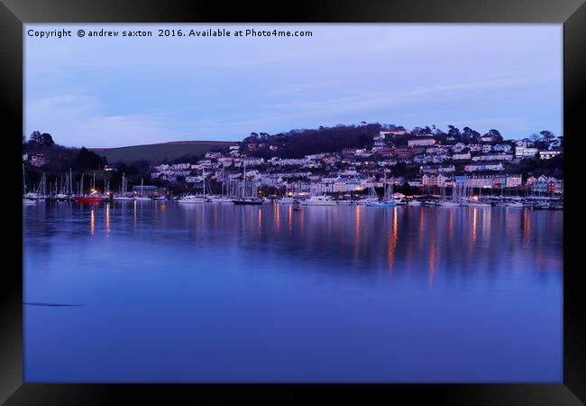 LIGHT LINES IN THE WATER Framed Print by andrew saxton