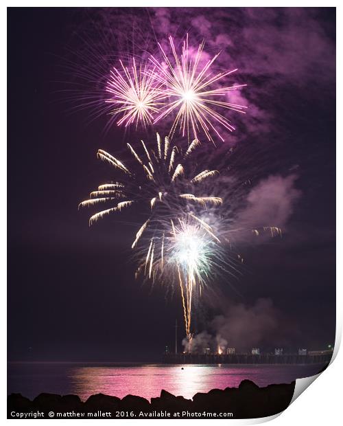 Clacton Pier Firework Colour 5 Print by matthew  mallett