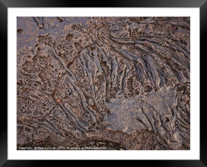 Icelandic lava patterns Framed Mounted Print by Tom Dolezal