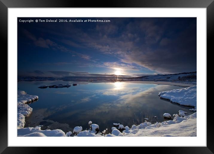 Icelandic winter sunrise Framed Mounted Print by Tom Dolezal