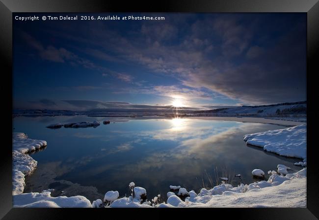 Icelandic winter sunrise Framed Print by Tom Dolezal