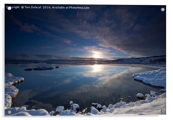 Icelandic winter sunrise Acrylic by Tom Dolezal