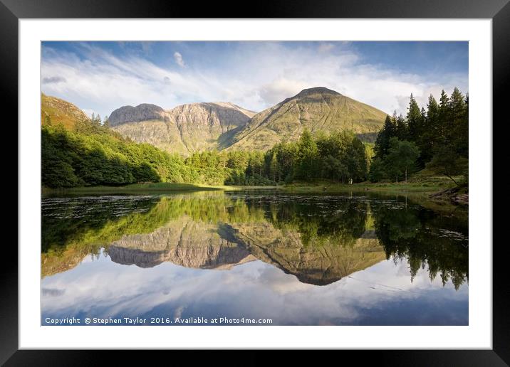 Glencoe in the summer Framed Mounted Print by Stephen Taylor