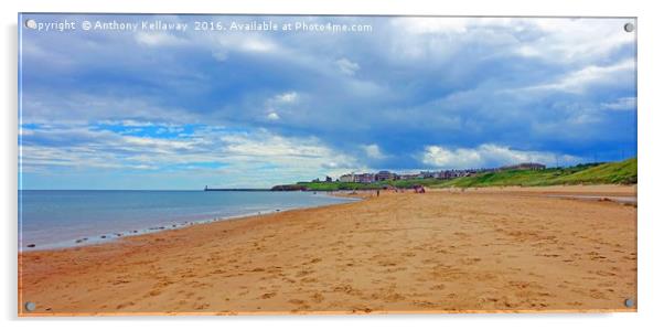              STORM CLOUDS OVER LONG SANDS BEACH  Acrylic by Anthony Kellaway