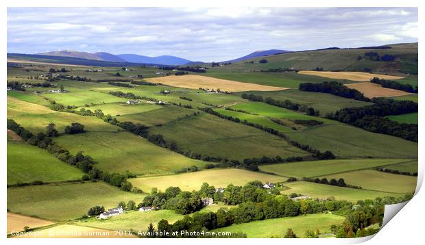 View from Knockfarrel Iron Age hillfort Print by Rhonda Surman