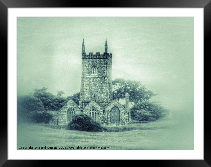 Serene Beauty of St Uny Church Framed Mounted Print by Beryl Curran