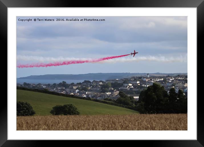 Red Arrows Over Falmouth Cornwall Framed Mounted Print by Terri Waters