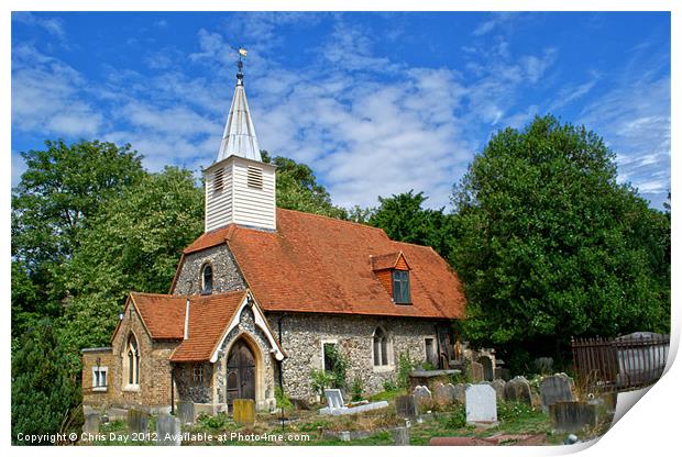 St Laurence Church Cowley Middlesex Print by Chris Day