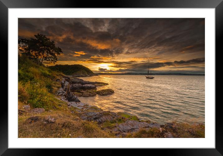 The Lone Ship Framed Mounted Print by Nigel Martin