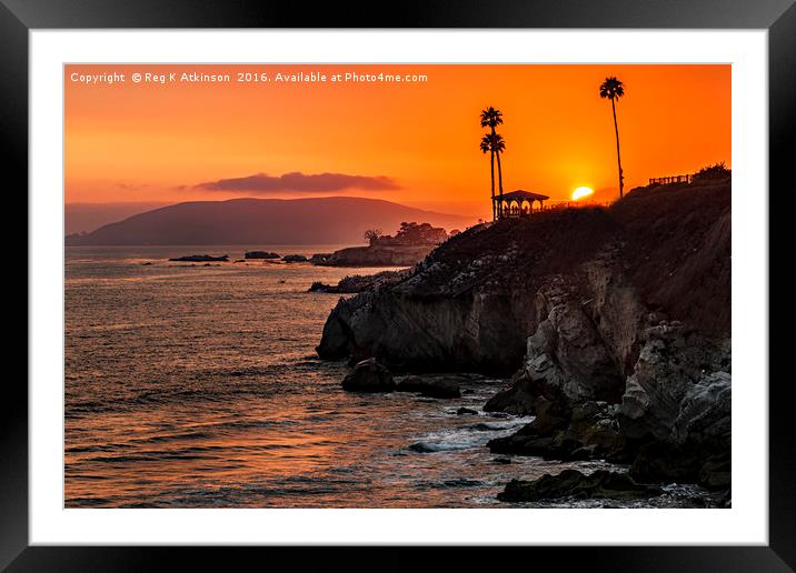 Sunset Over Pismo Beach Framed Mounted Print by Reg K Atkinson
