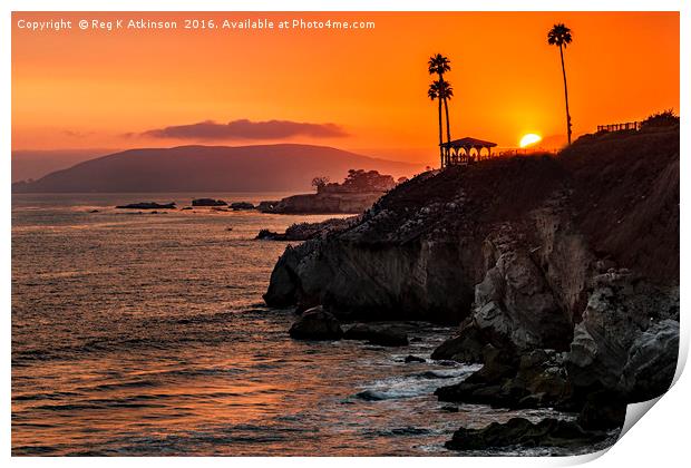 Sunset Over Pismo Beach Print by Reg K Atkinson